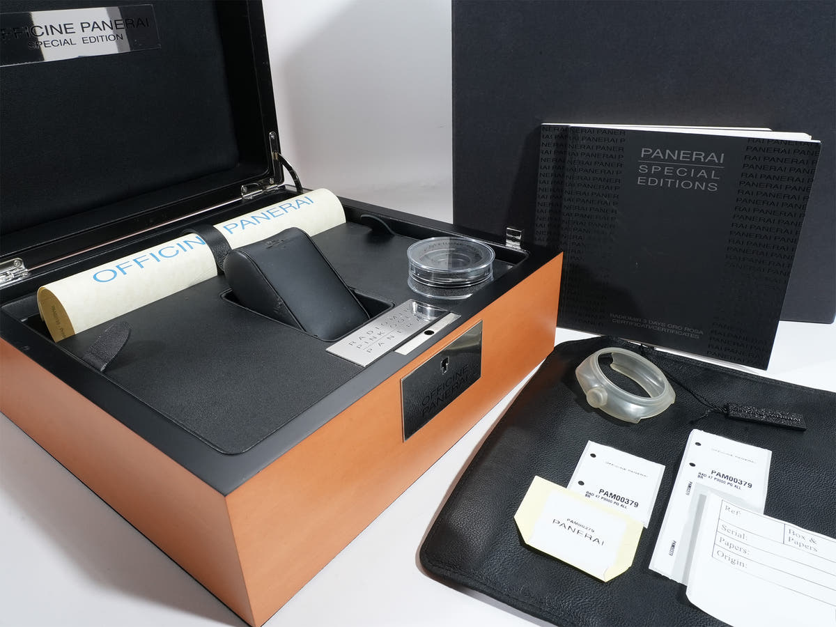 パネライ ラジオミール 3DAYS オロローザ Ref.PAM00379 ブラウン文字盤 中古 j28gm965