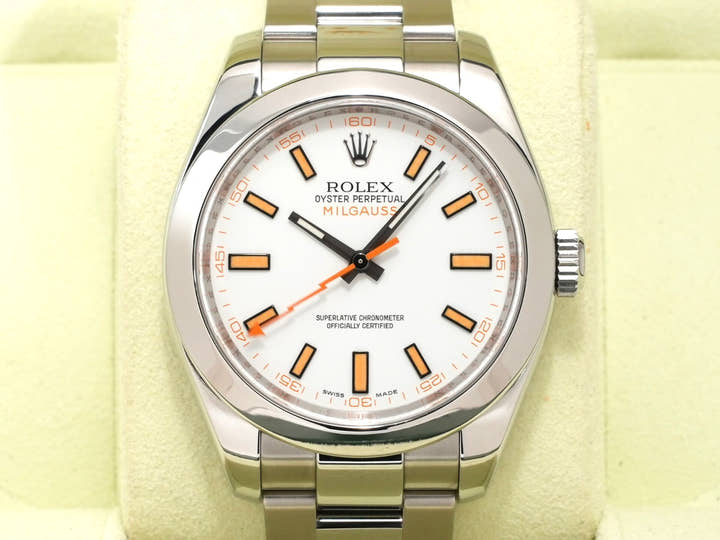 ロレックス ミルガウス Ref.116400 ステンレススチール ホワイト文字盤