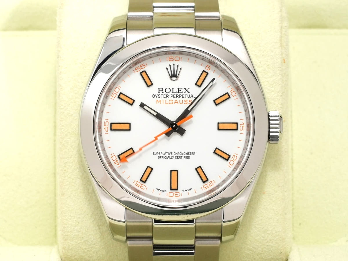 ロレックス ミルガウス Ref.116400 ホワイト文字盤 中古 ua7ixzro