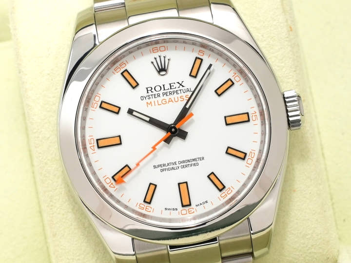 ロレックス ミルガウス Ref.116400 ステンレススチール ホワイト文字盤