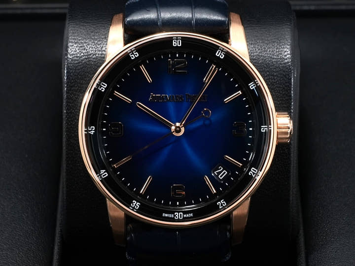 Audemars Piguet CODE 11.59 by Audemars Piguet Ref. 15210OR.OO.A028CR.01 Pink Gold Smoked Blue Lacquer Dial