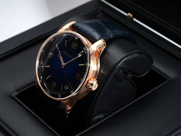 Audemars Piguet CODE 11.59 by Audemars Piguet Ref. 15210OR.OO.A028CR.01 Pink Gold Smoked Blue Lacquer Dial