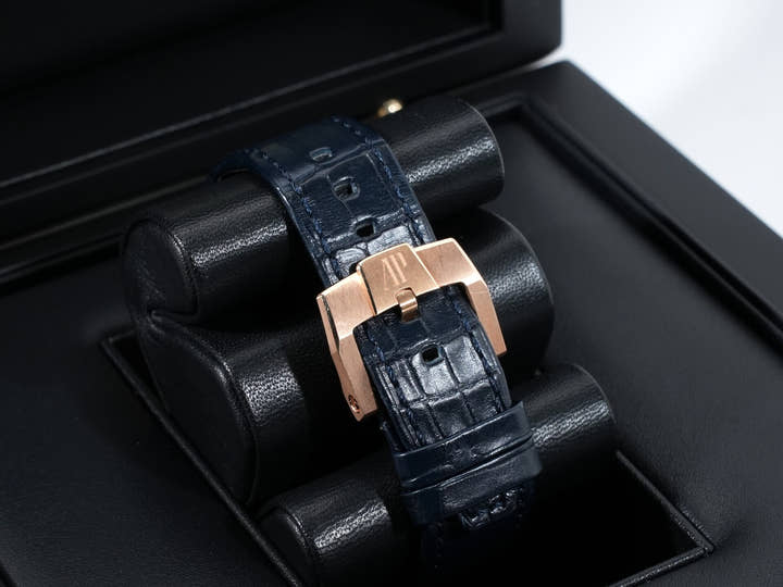 Audemars Piguet CODE 11.59 by Audemars Piguet Ref. 15210OR.OO.A028CR.01 Pink Gold Smoked Blue Lacquer Dial