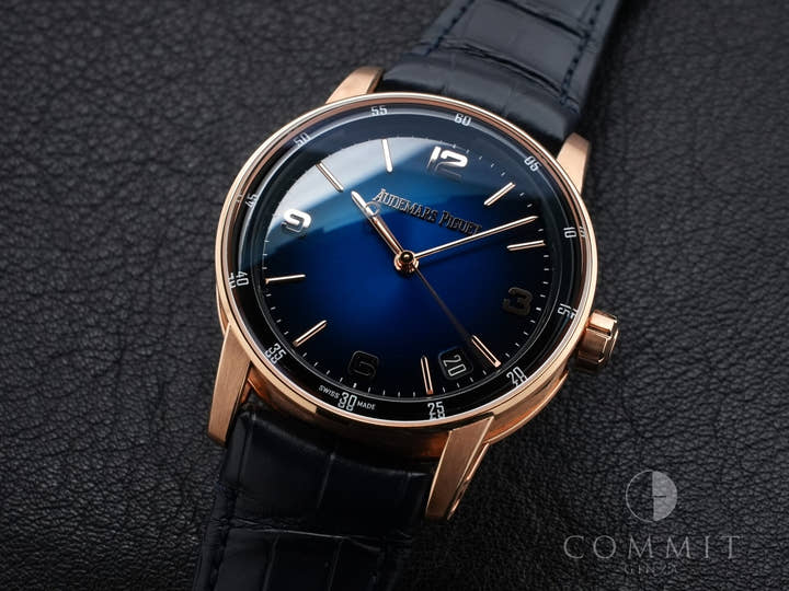 Audemars Piguet CODE 11.59 by Audemars Piguet Ref. 15210OR.OO.A028CR.01 Pink Gold Smoked Blue Lacquer Dial