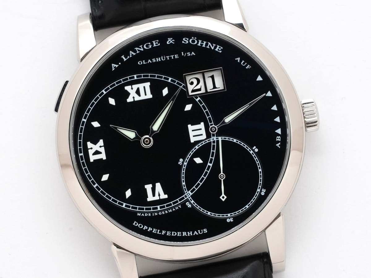 A. Lange &amp; Söhne Grand Lange 1 Luminous Ref.115.028 18KWG Black Dial Used zdw748de