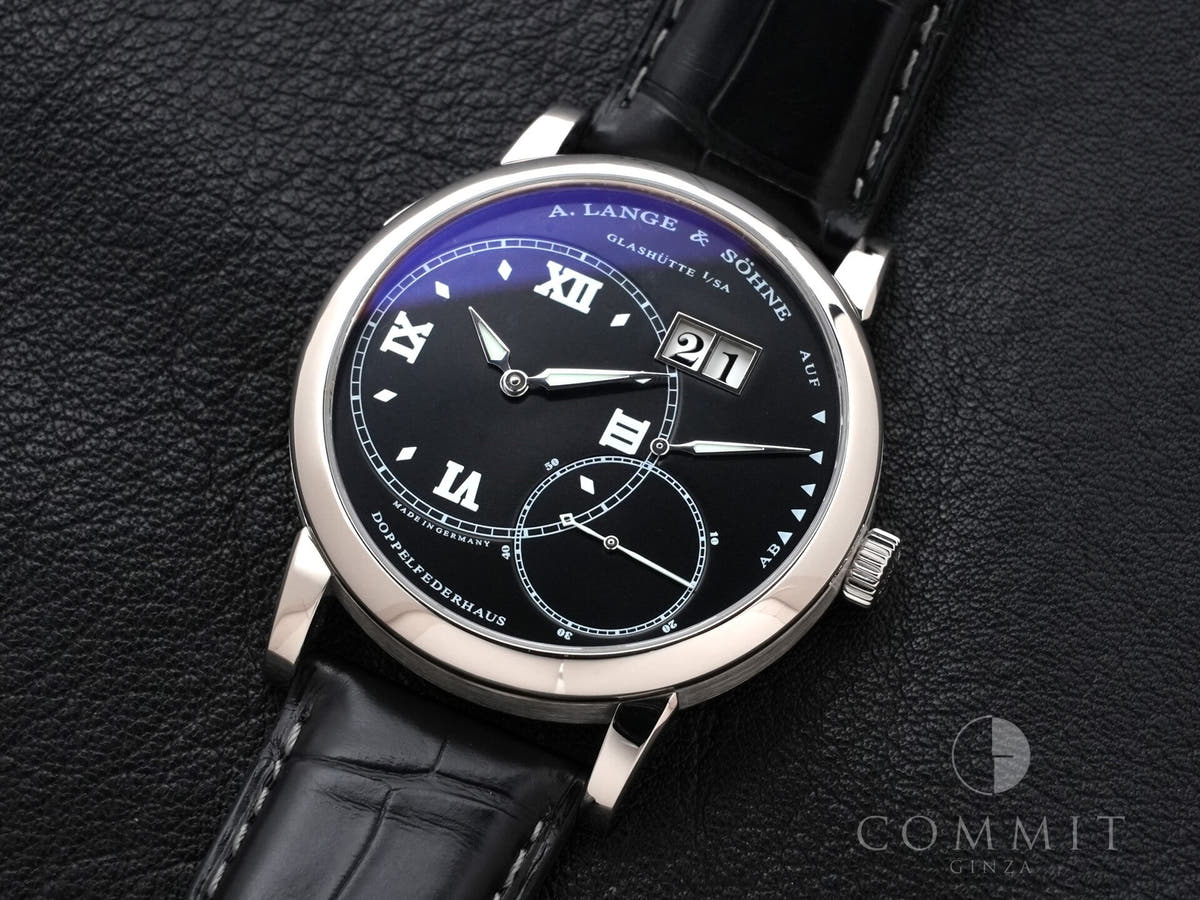 A. Lange &amp; Söhne Grand Lange 1 Luminous Ref.115.028 18KWG Black Dial Used zdw748de