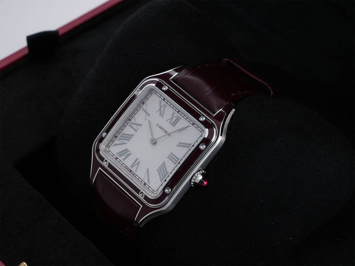 カルティエ サントス デュモン LM Ref.WGSA0053 シルバー文字盤 美品 bzatmb8t