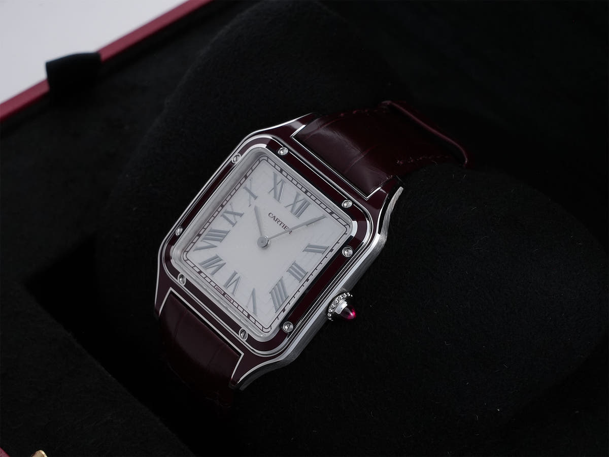 カルティエ サントス デュモン LM Ref.WGSA0053 シルバー文字盤 美品 bzatmb8t