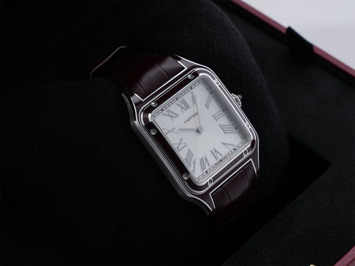 カルティエ サントス デュモン LM Ref.WGSA0053 シルバー文字盤 美品 bzatmb8t