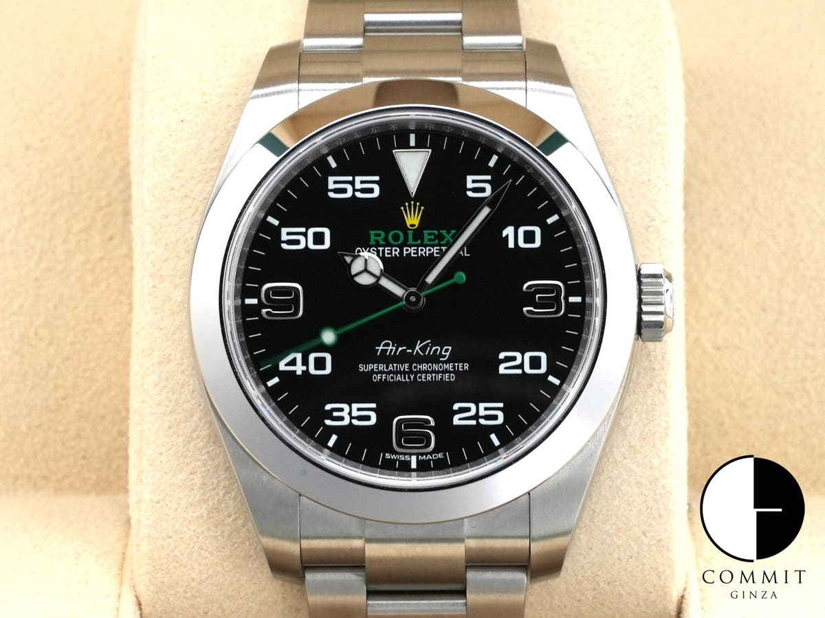 ロレックス エアキング Ref.116900 SS ブラック文字盤 美中古 ic7gzm7c