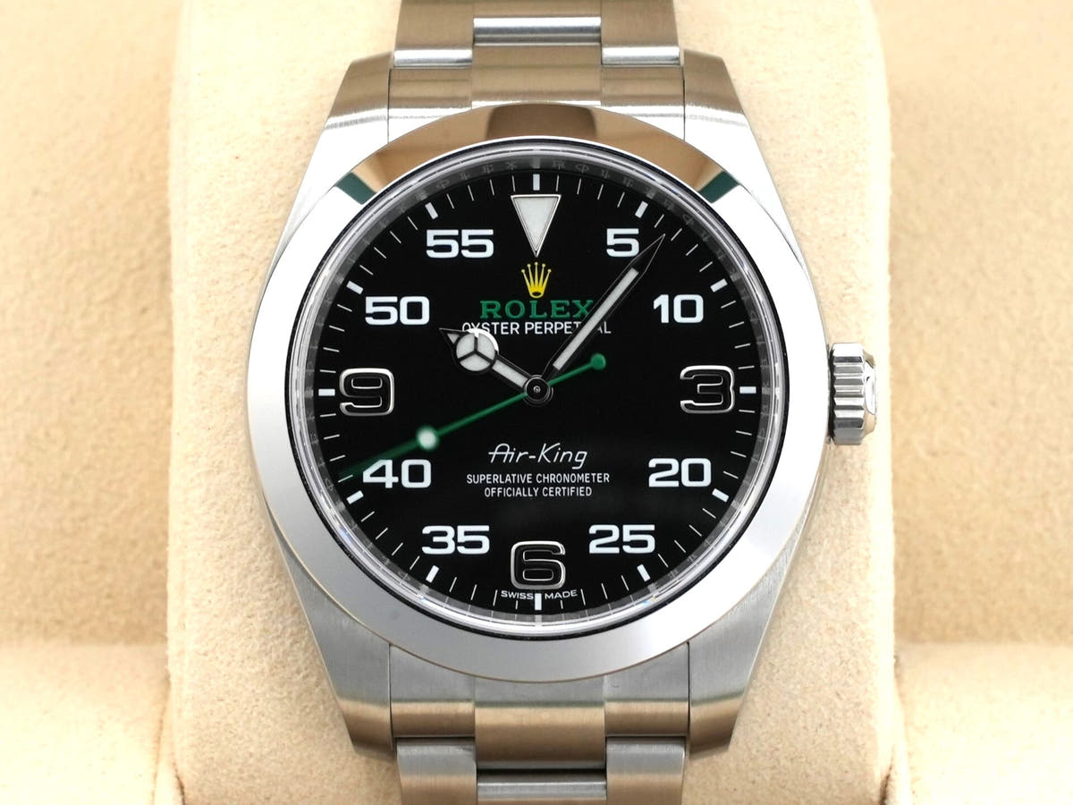 ロレックス エアキング Ref.116900 SS ブラック文字盤 美中古 ic7gzm7c