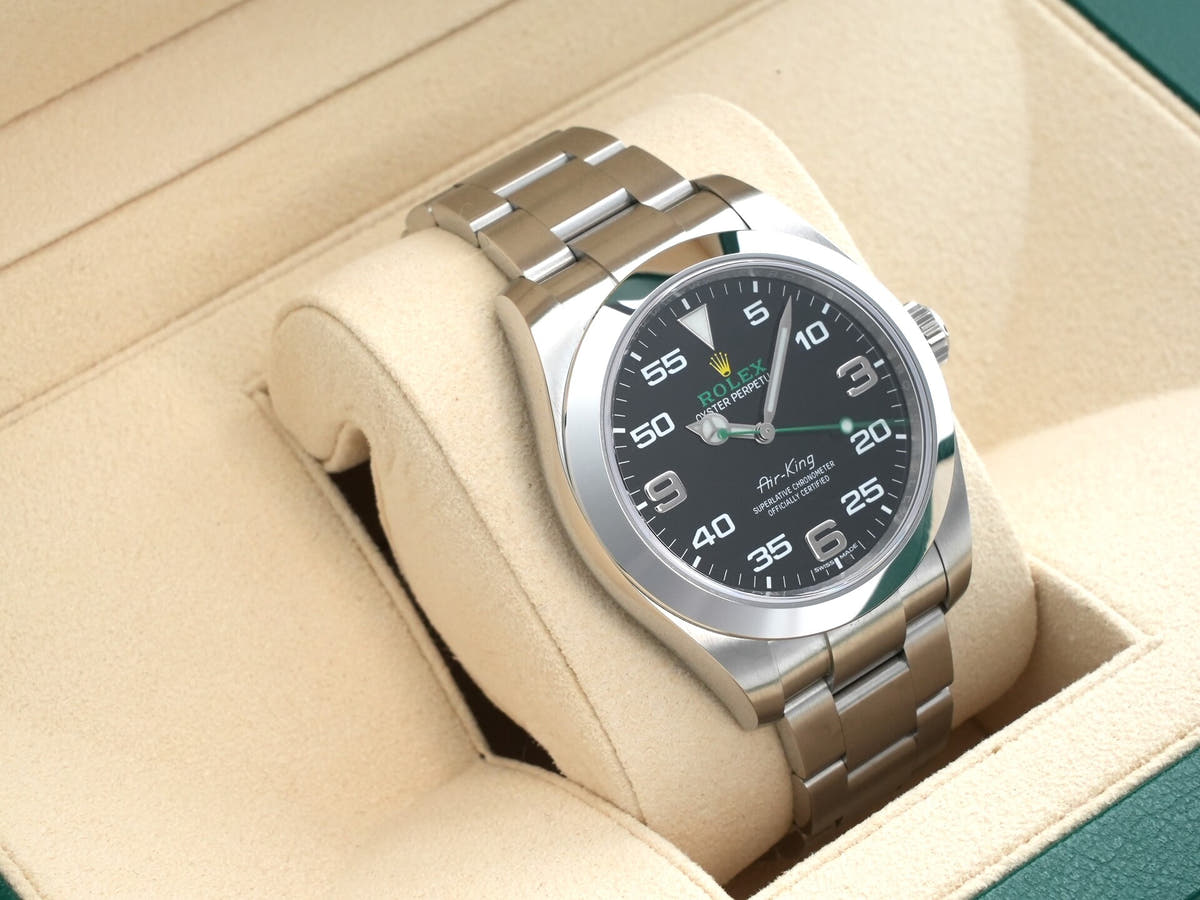 ロレックス エアキング Ref.116900 SS ブラック文字盤 美中古 ic7gzm7c
