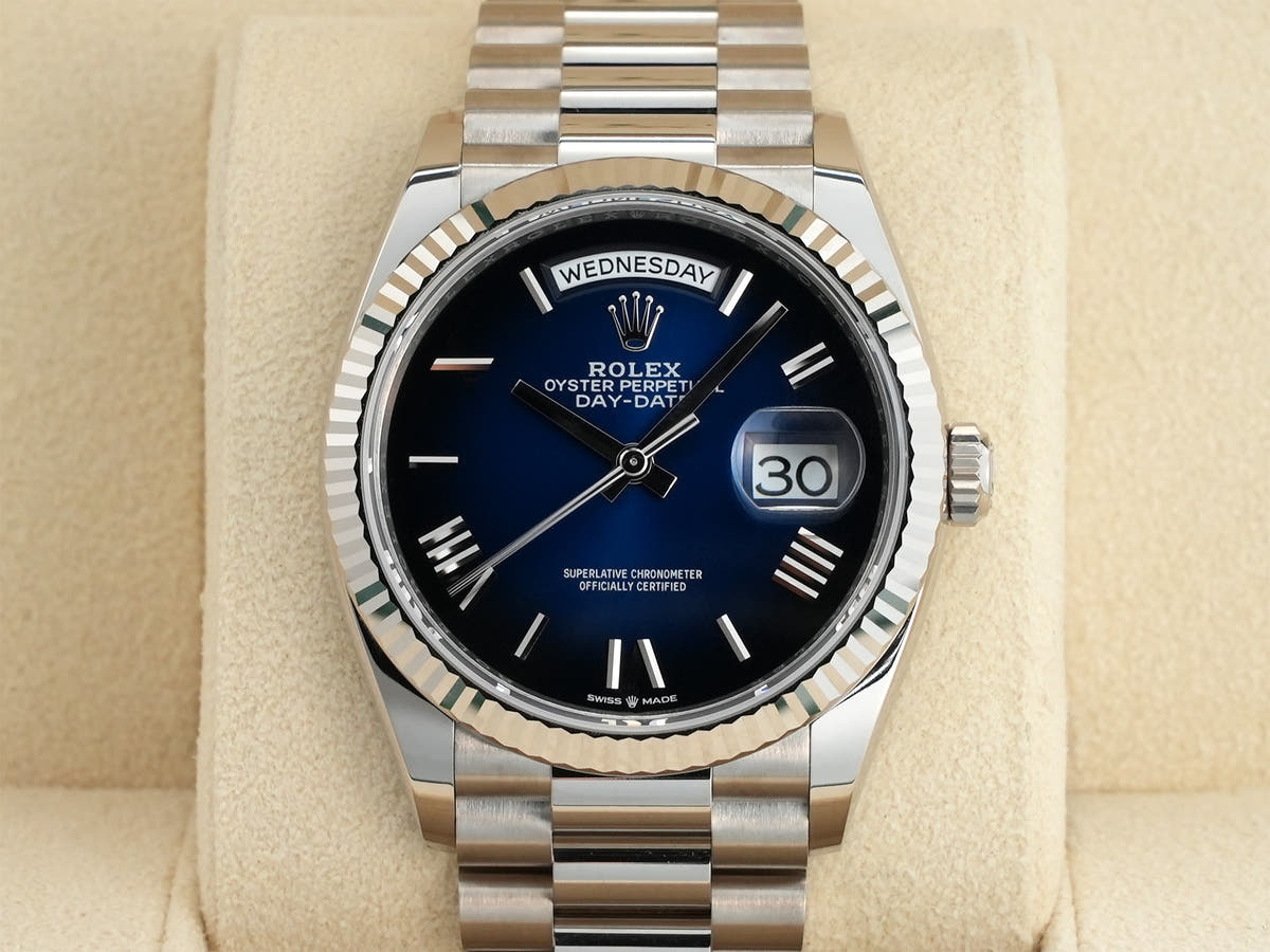 Rolex Day-Date 36 Ref.128239 18KWG Blue Ombre Dial Unused mcxtmtw3