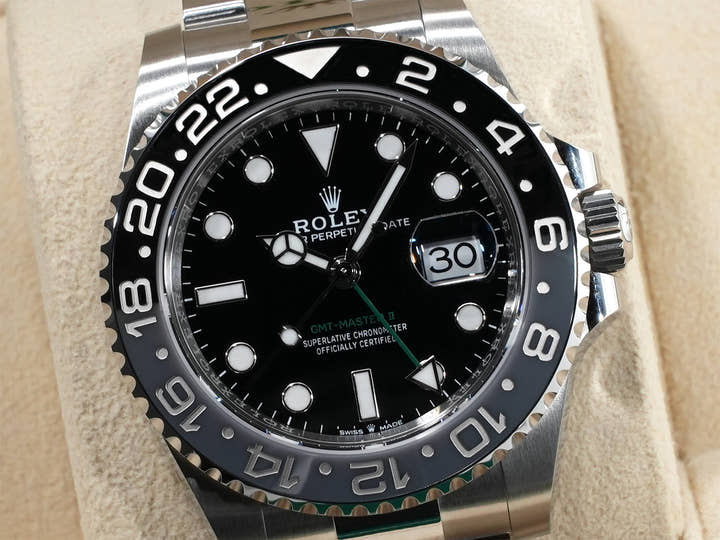 Rolex GMT-Master II Ref. 126710GRNR Stainless Steel Black Dial Oyster Bracelet