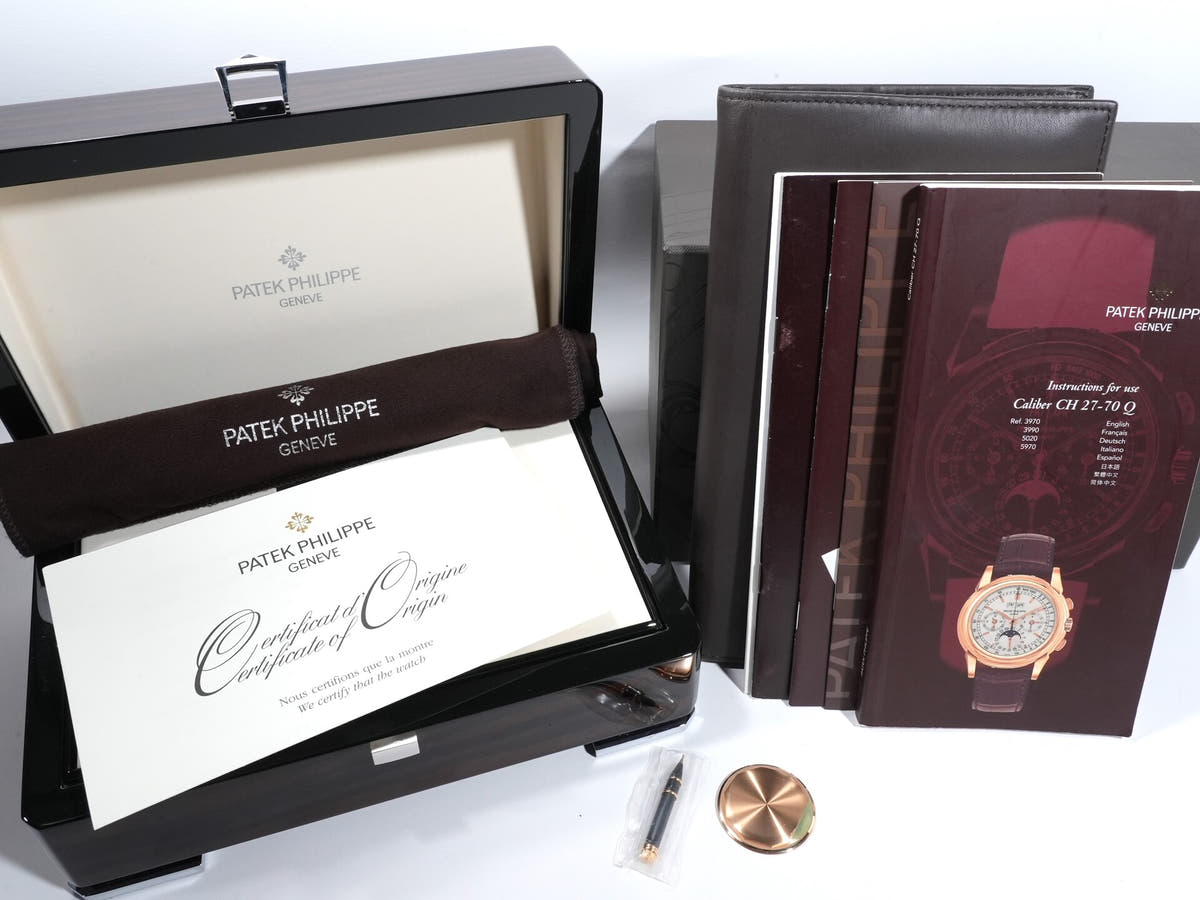 パテックフィリップ パーペチュアルカレンダー クロノグラフ Ref.5970R-001 シルバー文字盤 美中古 v3bqpzeu
