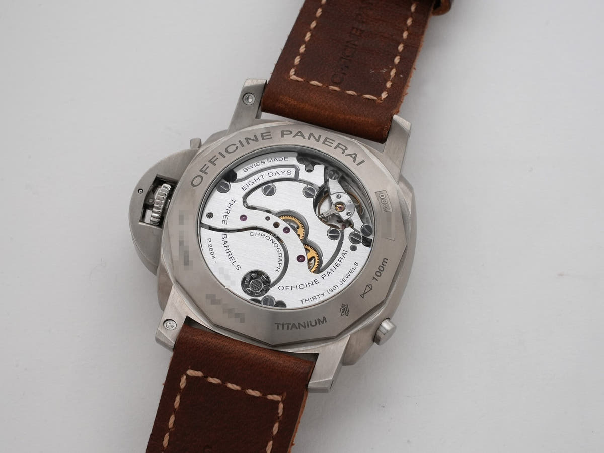 パネライ ルミノール 1950 クロノグラフ モノプルサンテ 8DAYS GMT チタニオ Ref.PAM00737 グリーン文字盤 中古 kwth6iow