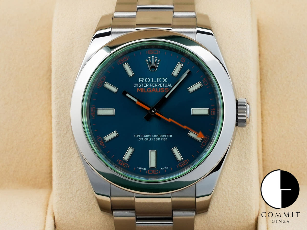 ロレックス ミルガウス Ref.116400GV Zブルー文字盤 美品 cbshs4a6