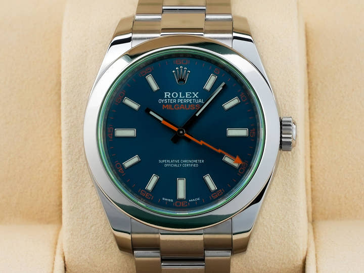 ロレックス ミルガウス Ref.116400GV ステンレススチール Zブルー文字盤