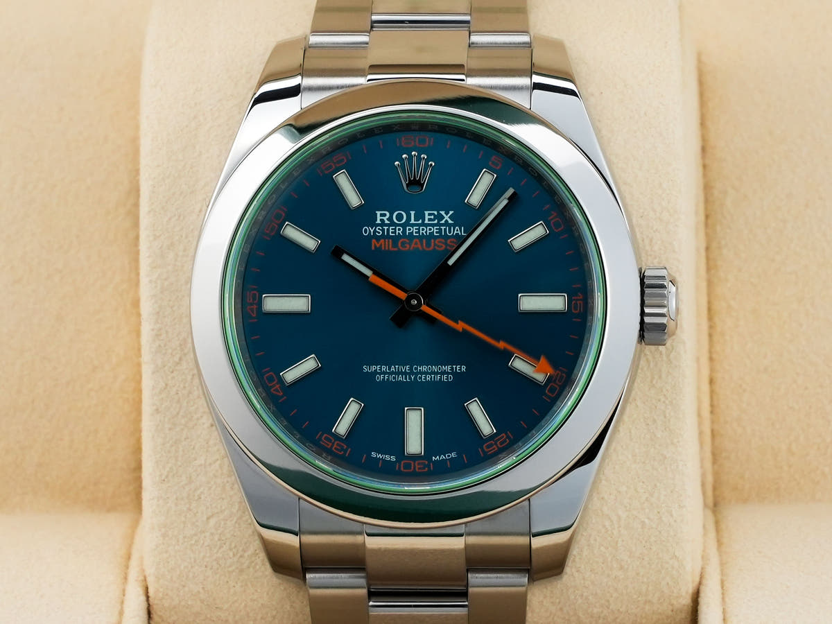 ロレックス ミルガウス Ref.116400GV Zブルー文字盤 美品 cbshs4a6