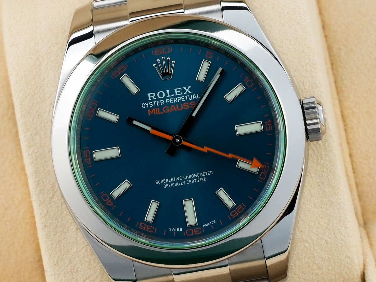 ロレックス ミルガウス Ref.116400GV Zブルー文字盤 美品 cbshs4a6
