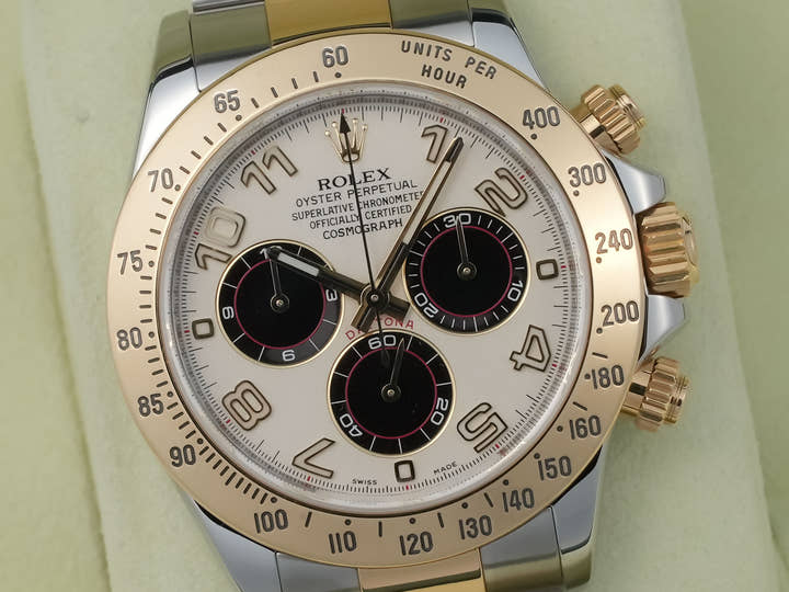Rolex Daytona Ref. 116523 Stainless Steel/Yellow Gold White Arabic Dial