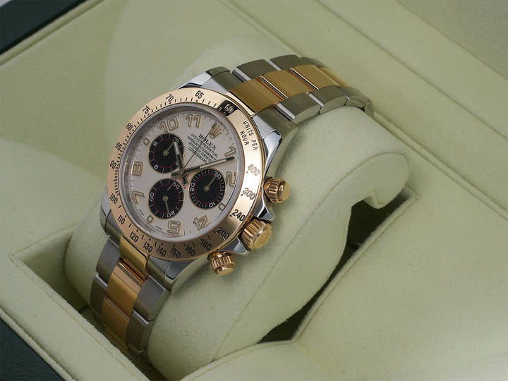 Rolex Daytona Ref. 116523 Stainless Steel/Yellow Gold White Arabic Dial