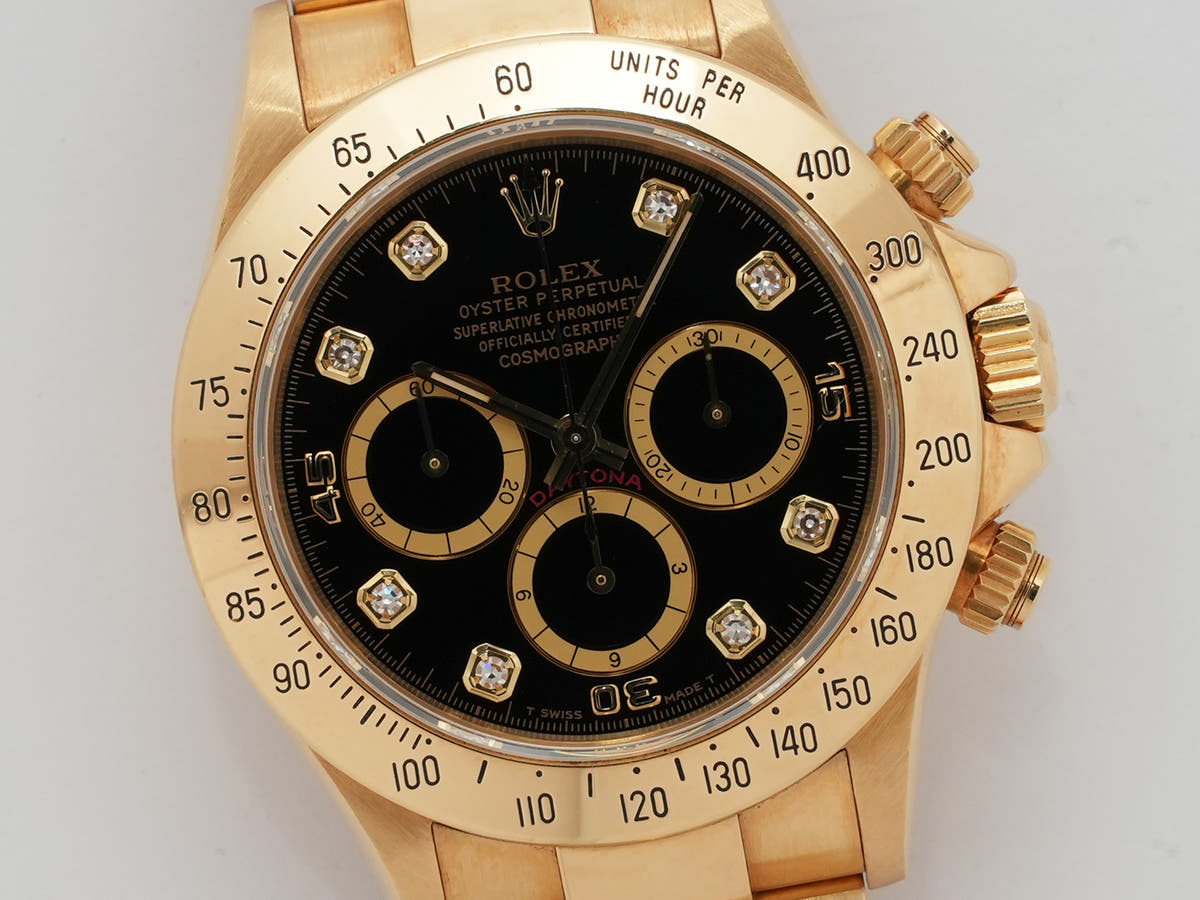 ロレックス デイトナ エルプリメロ Ref.16528 ブラック 8Pダイヤ文字盤 中古 jj85gqbn