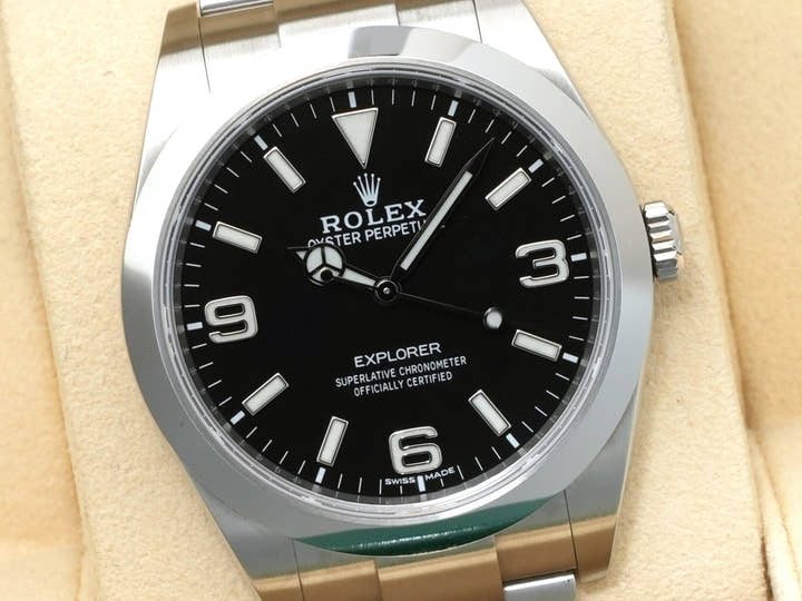 ロレックス エクスプローラーI Ref.214270 ステンレススチール ブラック文字盤