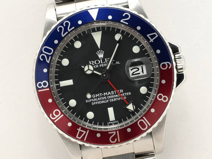 ロレックス GMTマスター Ref.1675 ステンレススチール ブラック文字盤 オイスターブレスレット