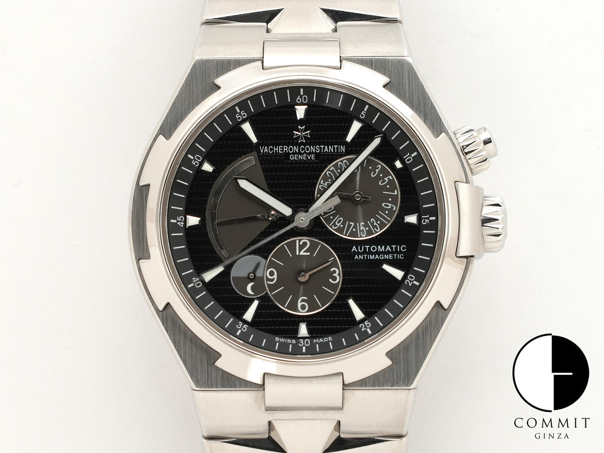 Vacheron Constantin Overseas Dual Time Ref. 47450/B01A-9227 SS Black Dial Pre-owned  (ae85svhb appears to be an internal reference number and not part of the product description)