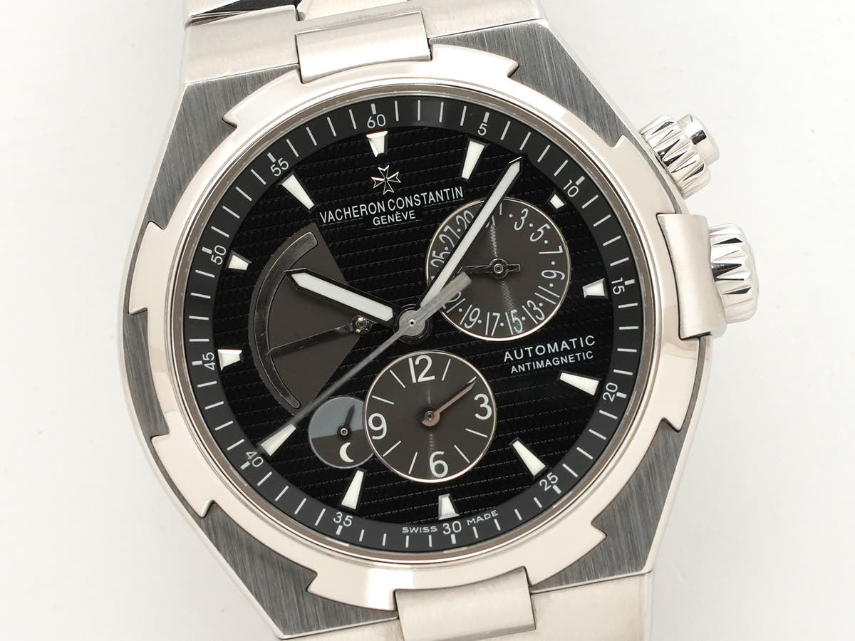 Vacheron Constantin Overseas Dual Time Ref. 47450/B01A-9227 SS Black Dial Pre-owned  (ae85svhb appears to be an internal reference number and not part of the product description)