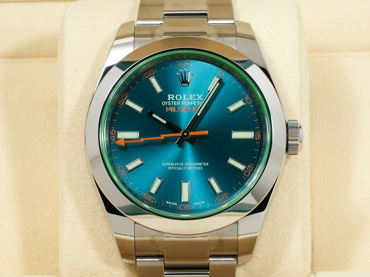 ロレックス ミルガウス Ref.116400GV Zブルー文字盤 美品 b59tc9fk