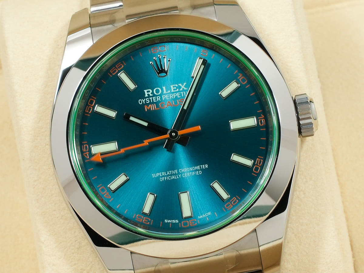 ロレックス ミルガウス Ref.116400GV Zブルー文字盤 美品 b59tc9fk