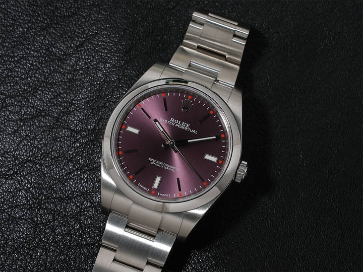 ロレックス オイスターパーペチュアル39 Ref.114300 ステンレススチール レッドグレープ文字盤
