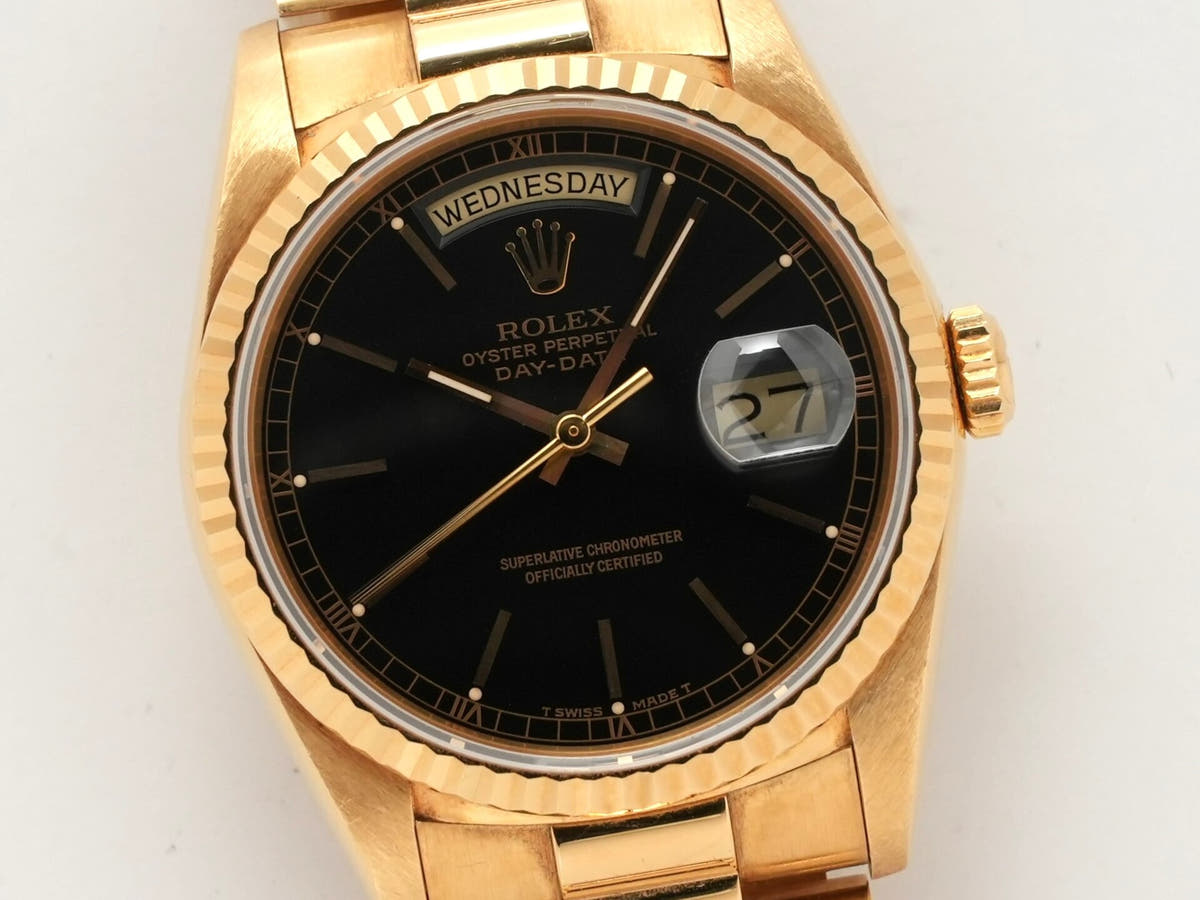 ロレックス デイデイト36 Ref.18238 ブラック文字盤 中古 3rwbk3go