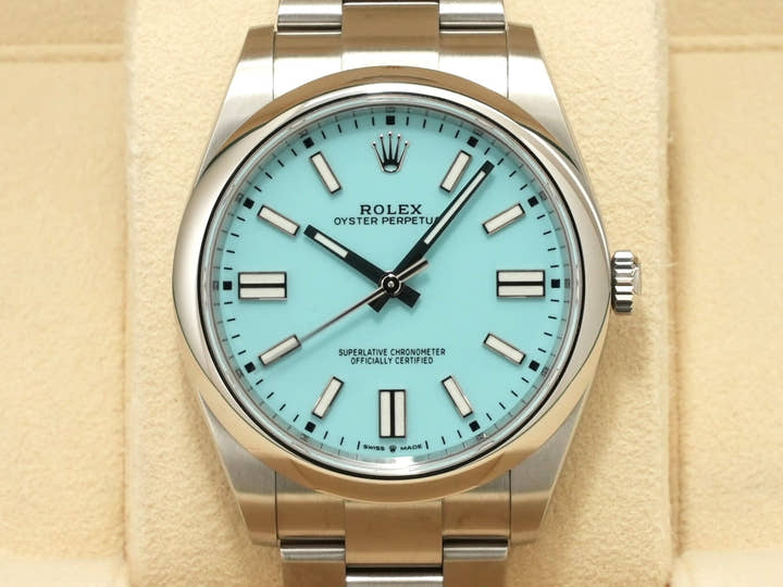 ロレックス オイスターパーペチュアル41 Ref.124300 ステンレススチール ターコイズ文字盤