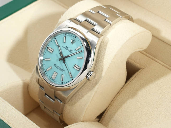 ロレックス オイスターパーペチュアル41 Ref.124300 ステンレススチール ターコイズ文字盤