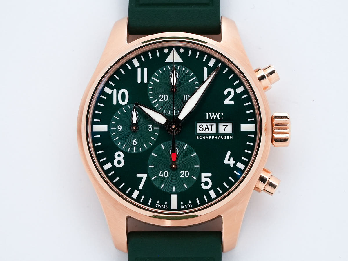 IWC パイロットウォッチ クロノグラフ 41 Ref.IW388110 18KREG グリーン文字盤 中古 99g3hget