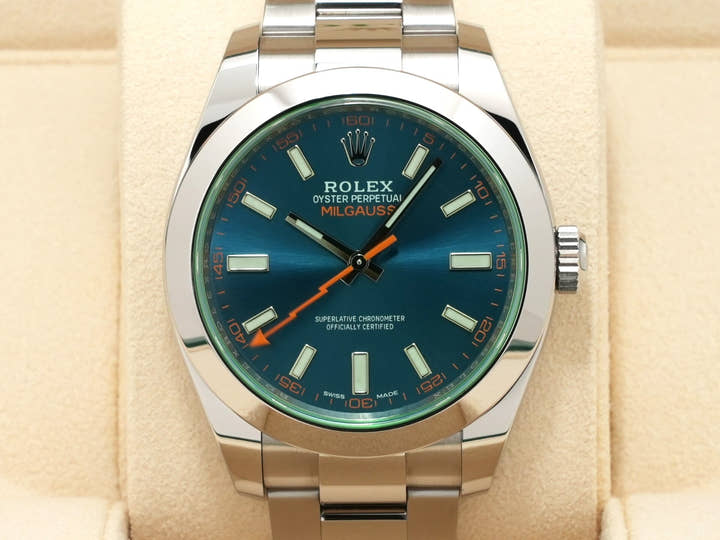 ロレックス ミルガウス Ref.116400GV ステンレススチール Zブルー文字盤