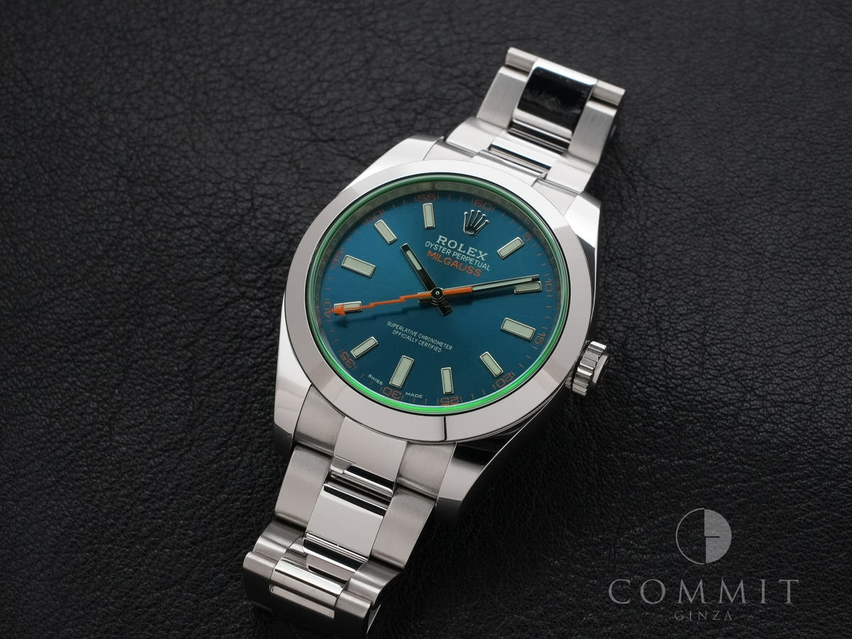 ロレックス ミルガウス Ref.116400GV Zブルー文字盤 中古 d3a86xhm
