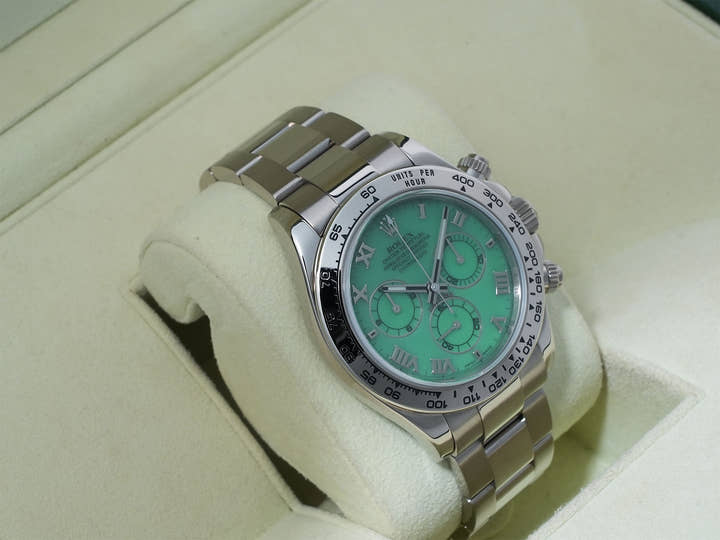 ロレックス デイトナ Ref.116509 ホワイトゴールド クリソプレーズ文字盤