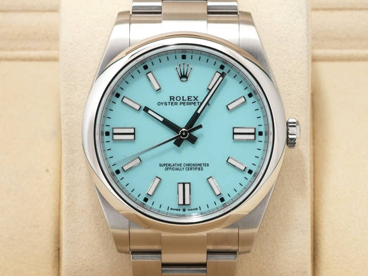 ロレックス オイスターパーペチュアル41 Ref.124300 ステンレススチール ターコイズ文字盤