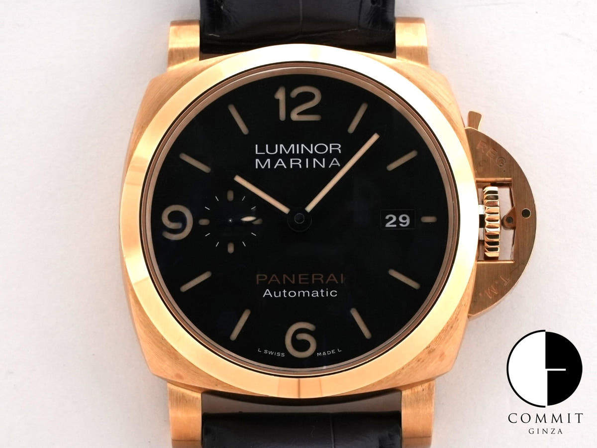 Panerai Luminor Marina Ref.PAM01115 18KYG Black Dial Used gfe5ovc8
