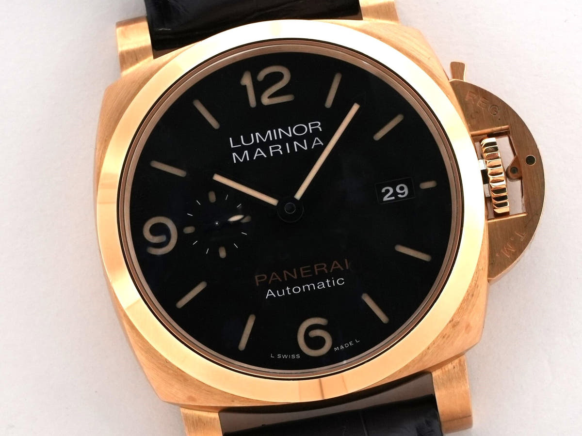 Panerai Luminor Marina Ref.PAM01115 18KYG Black Dial Used gfe5ovc8