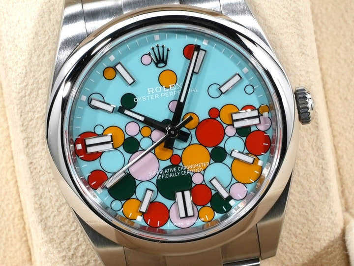 ロレックス オイスターパーペチュアル41 Ref.124300 ステンレススチール セレブレーションモチーフ文字盤