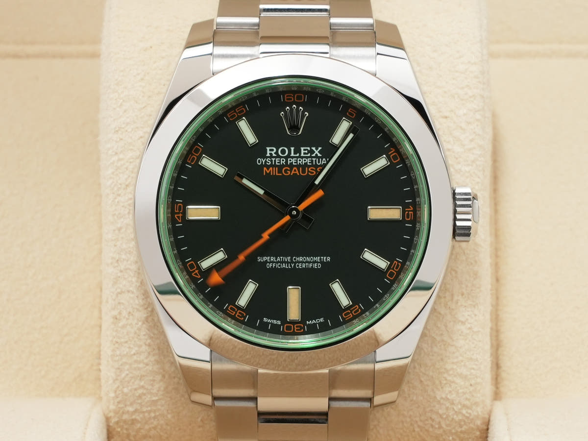 ロレックス ミルガウス Ref.116400GV ブラック文字盤 中古 4ja4f2rq