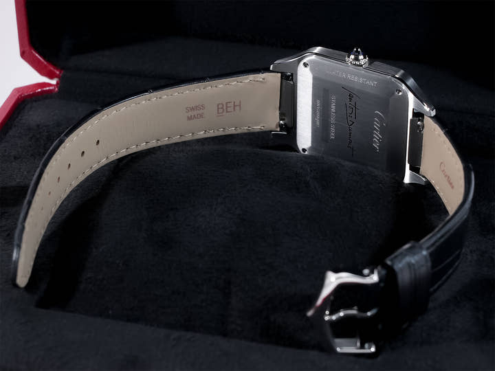 カルティエ サントス デュモン LM Ref.WSSA0046 ブラック文字盤 未使用 qjct7x3f