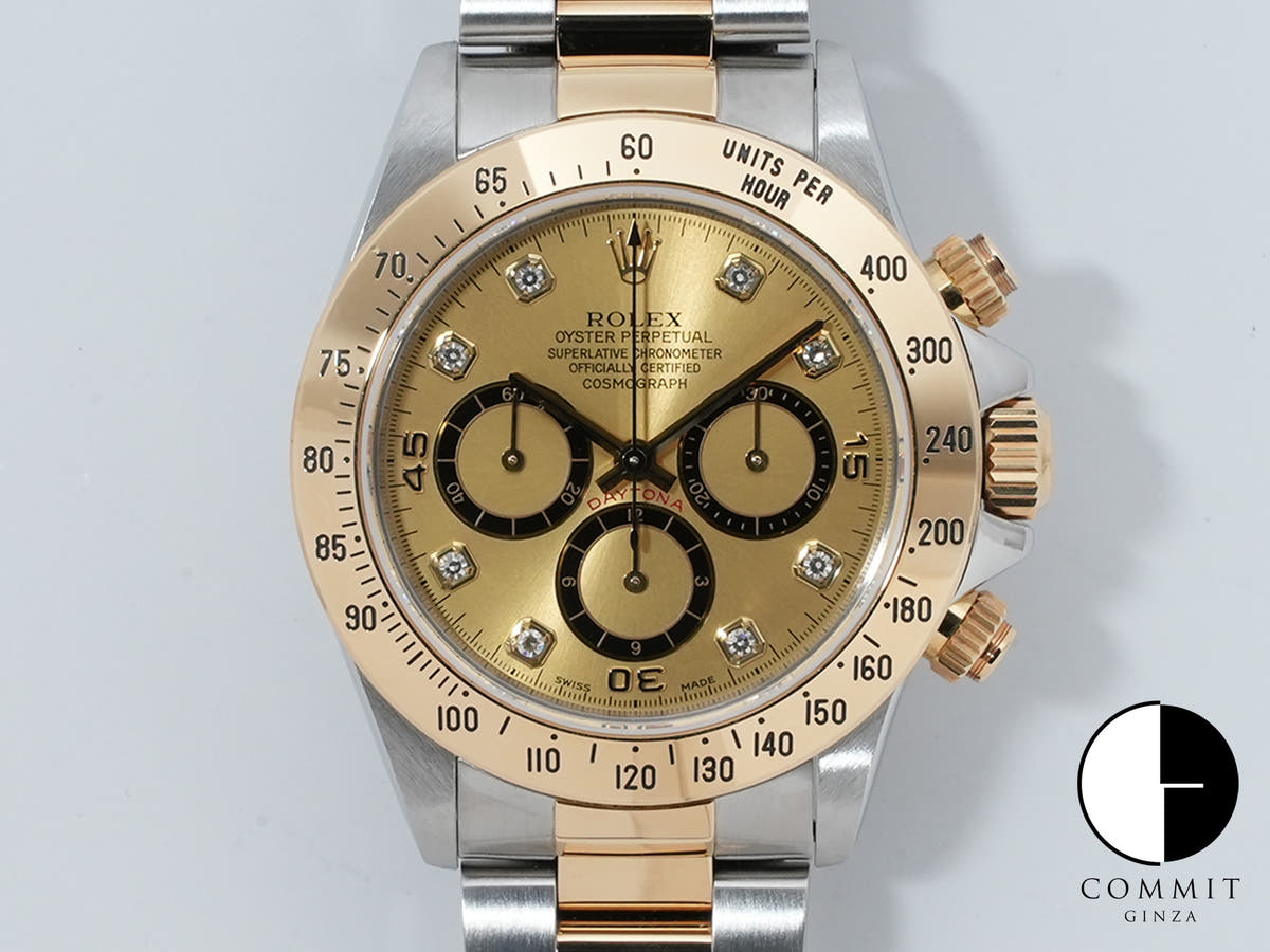 Rolex Daytona El Primero Ref. 16523G Stainless Steel/Yellow Gold Champagne Dial with 8 Diamond Hour Markers