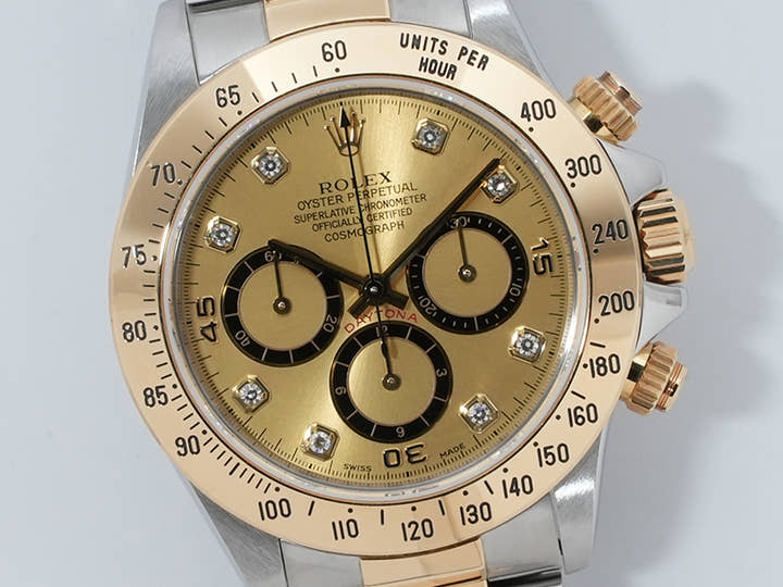Rolex Daytona El Primero Ref. 16523G Stainless Steel/Yellow Gold Champagne Dial with 8 Diamond Hour Markers