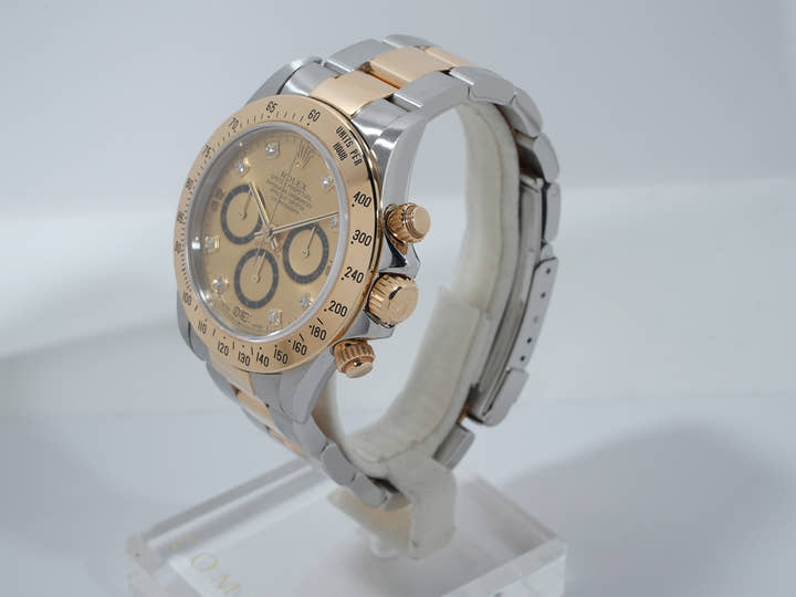 Rolex Daytona El Primero Ref. 16523G Stainless Steel/Yellow Gold Champagne Dial with 8 Diamond Hour Markers